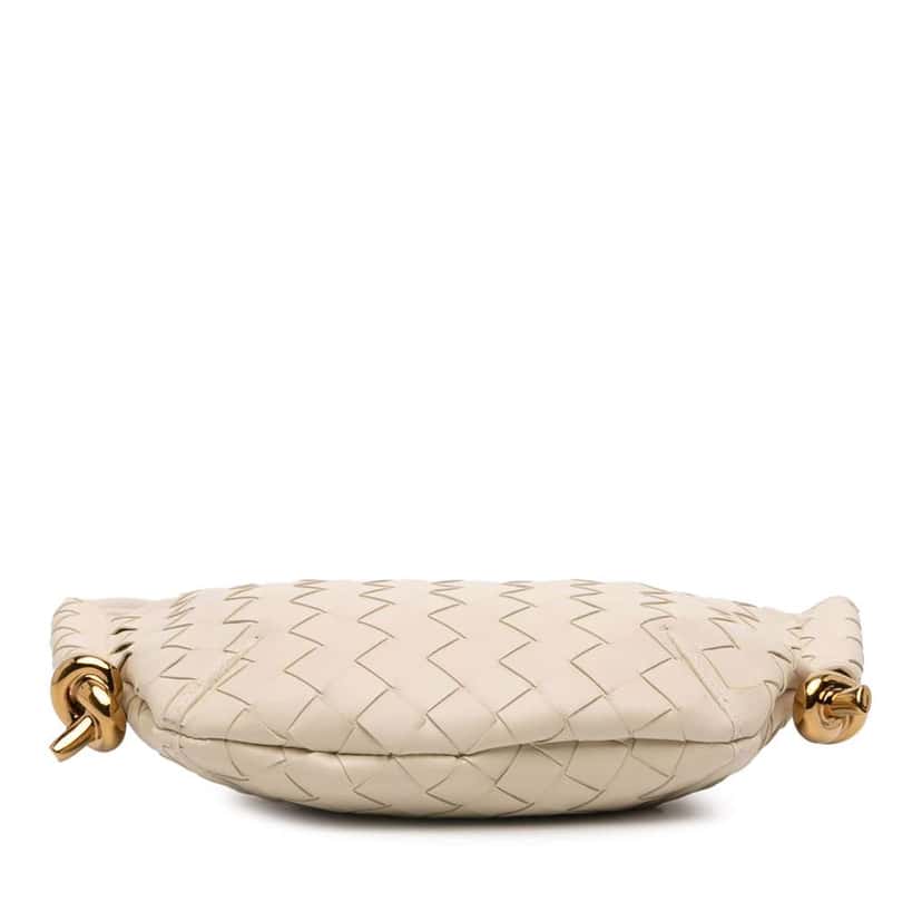 Bottega Veneta Baby Lambskin Intrecciato Solstice Shoulder Bag White Leather Good condition - Inside View