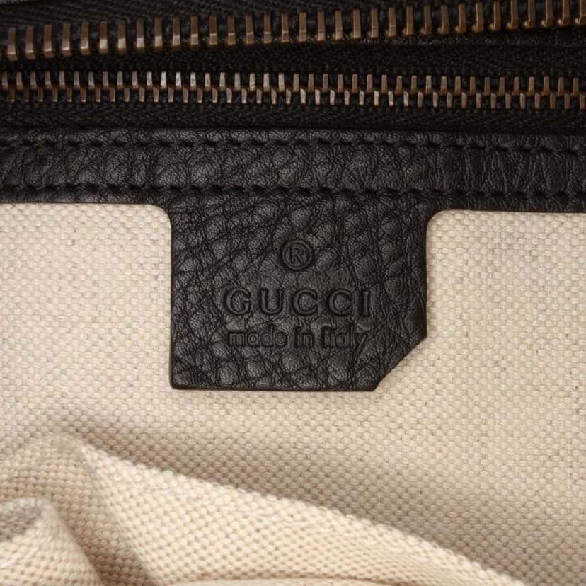 Gucci Pebbled Calfskin Twill Hobo Black Leather Good condition - Box View