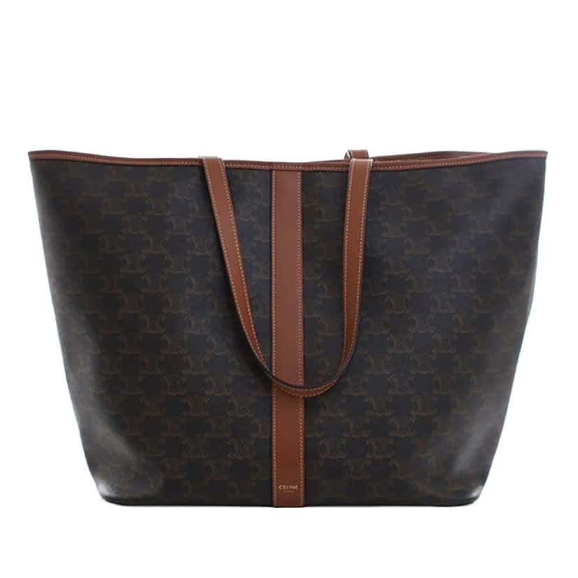 Celine Medium Triomphe Coated Canvas Cabas Tote Brown Canvas Good condition - Front View