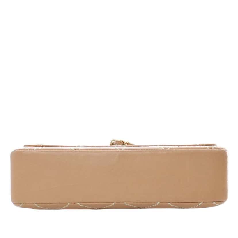 Chanel Medium CC Quilted Calfskin Wild Stitch Flap Brown Leather Good condition - Inside View