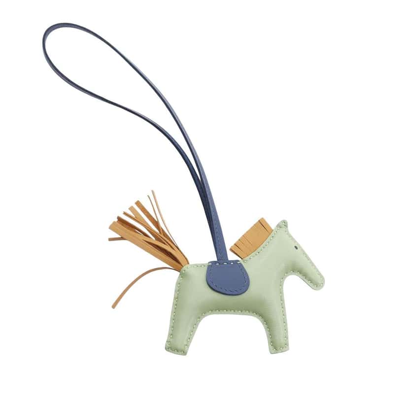 Hermès Milo Lambskin GriGri Rodeo Bag Charm PM Green Leather Very good condition - Back View