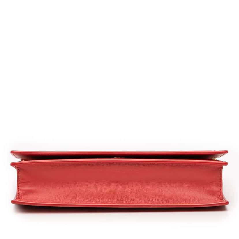 Celine Leather Frame Wallet on Chain Red Leather Very good condition - Inside View