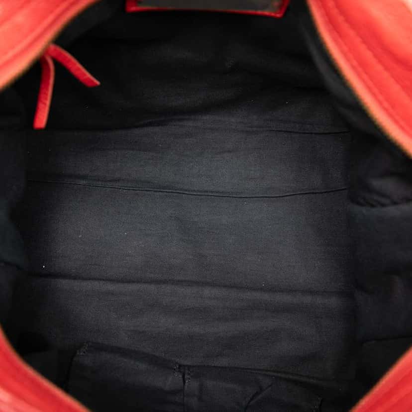 Balenciaga Lambskin Motocross Classic City Satchel Red Leather Good condition - Model View