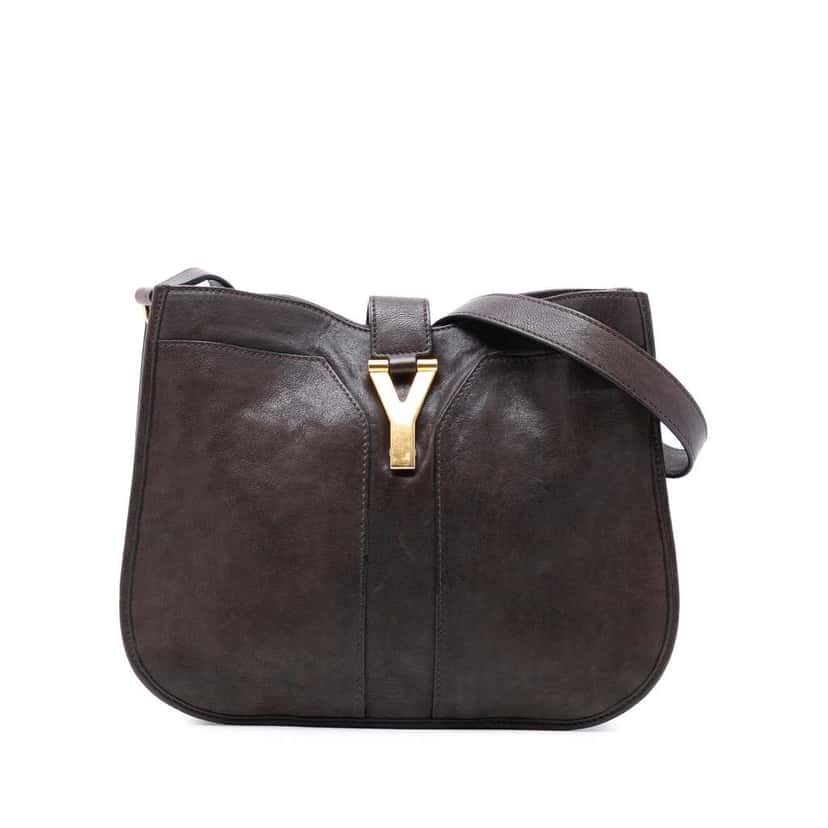 Saint Laurent Medium Leather Cabas Chyc Crossbody Brown Leather Good condition - Front View