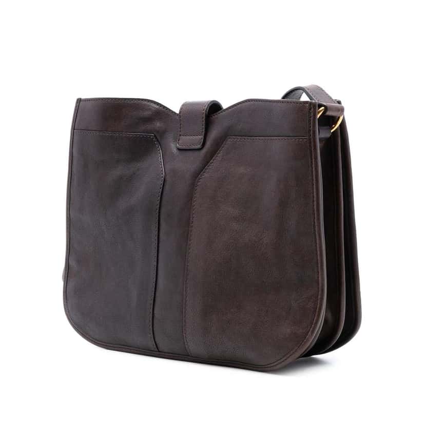Saint Laurent Medium Leather Cabas Chyc Crossbody Brown Leather Good condition - Back View
