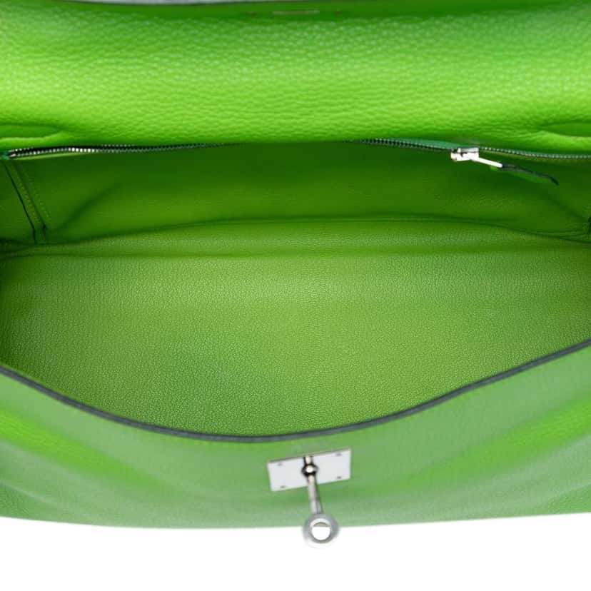 Hermès Clemence Kelly II Retourne 32 Green Leather Very good condition - Model View