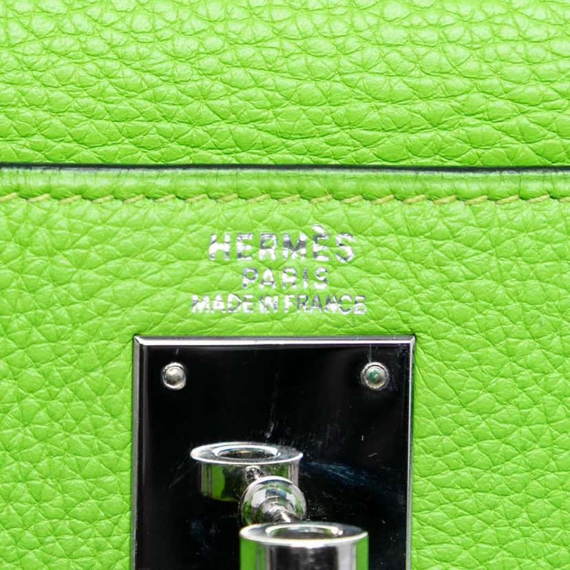 Hermès Clemence Kelly II Retourne 32 Green Leather Very good condition - Box View