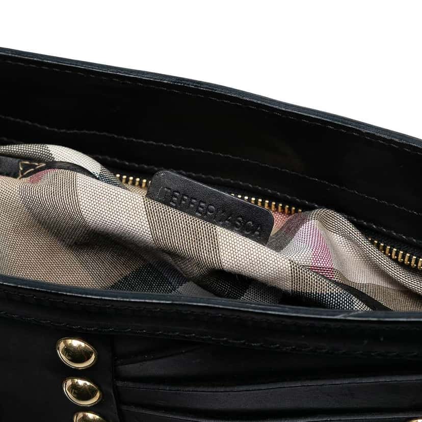Burberry Studded Leather Shoulder Bag Black Leather Good condition - Box View