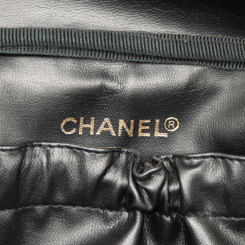 Chanel CC Caviar Vanity Bag Black Leather Good condition - Box View