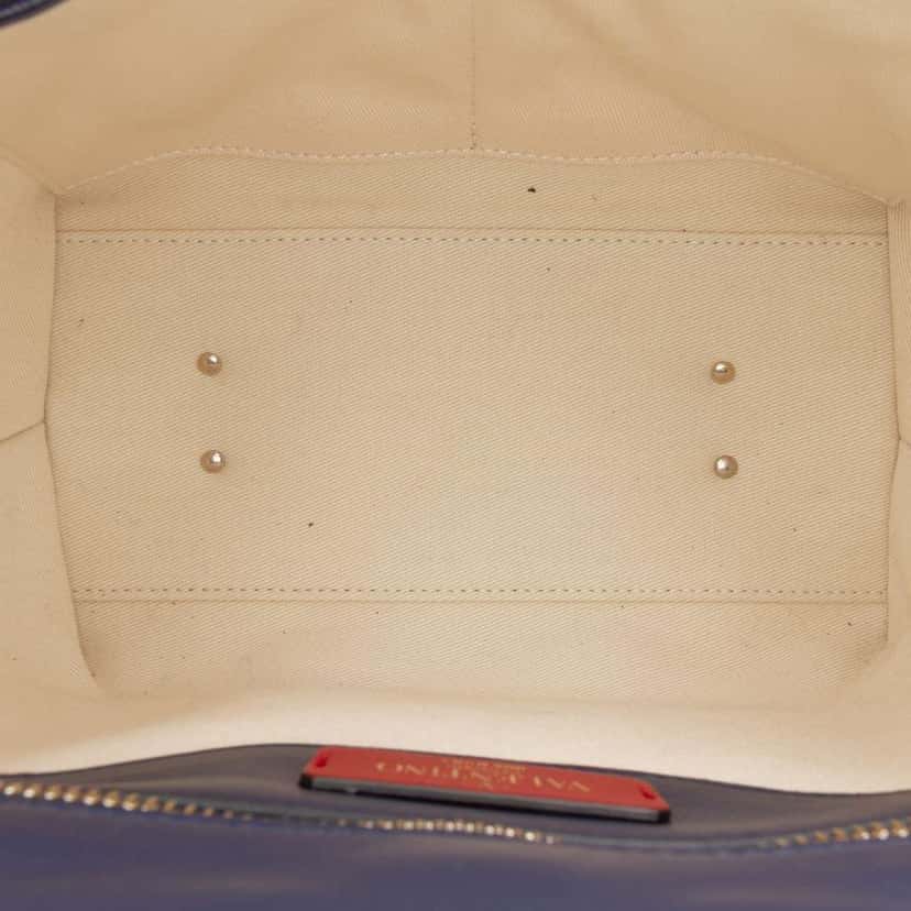 Valentino Lambskin VLTN Candystud Top Handle Bag Blue Leather Good condition - Model View
