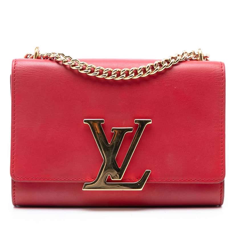 Louis Vuitton Leather Louise Chain MM Red Leather Very good condition - Front View