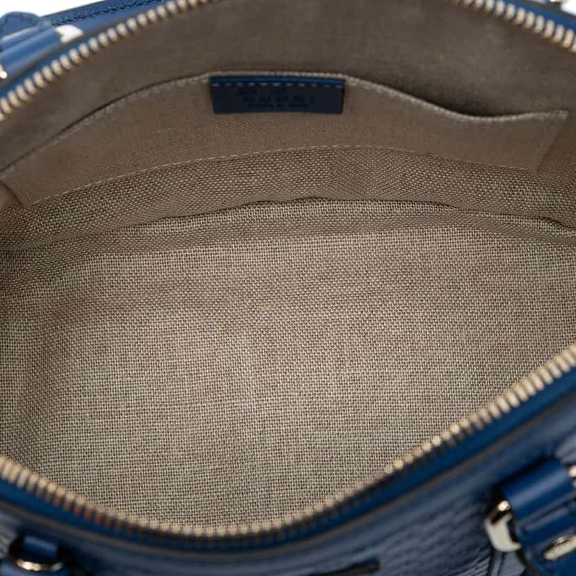 Gucci Mini Microguccissima Dome Satchel Blue Leather Good condition - Model View