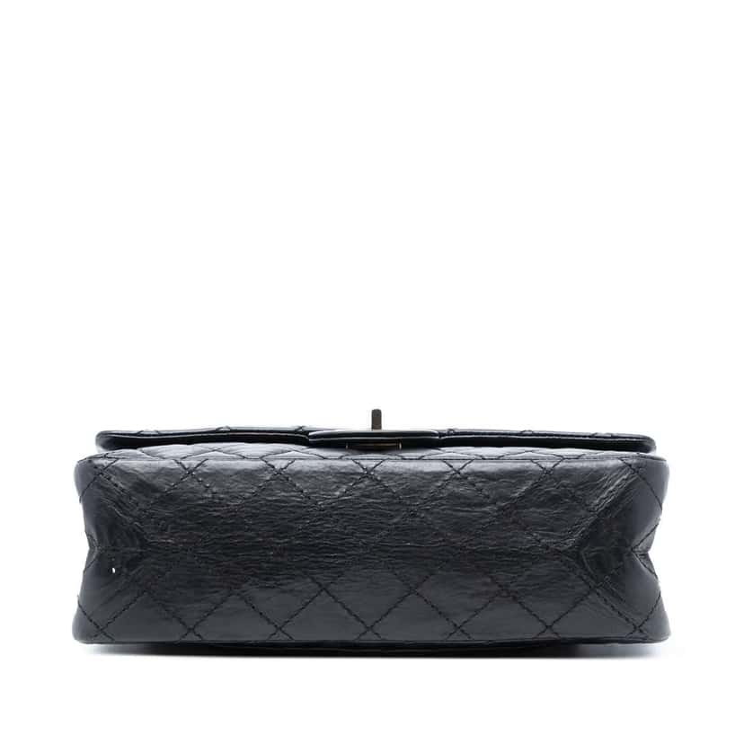 Chanel Reissue 2.55 Quilted Aged Calfskin Double Flap 225 Black Leather Good condition - Inside View
