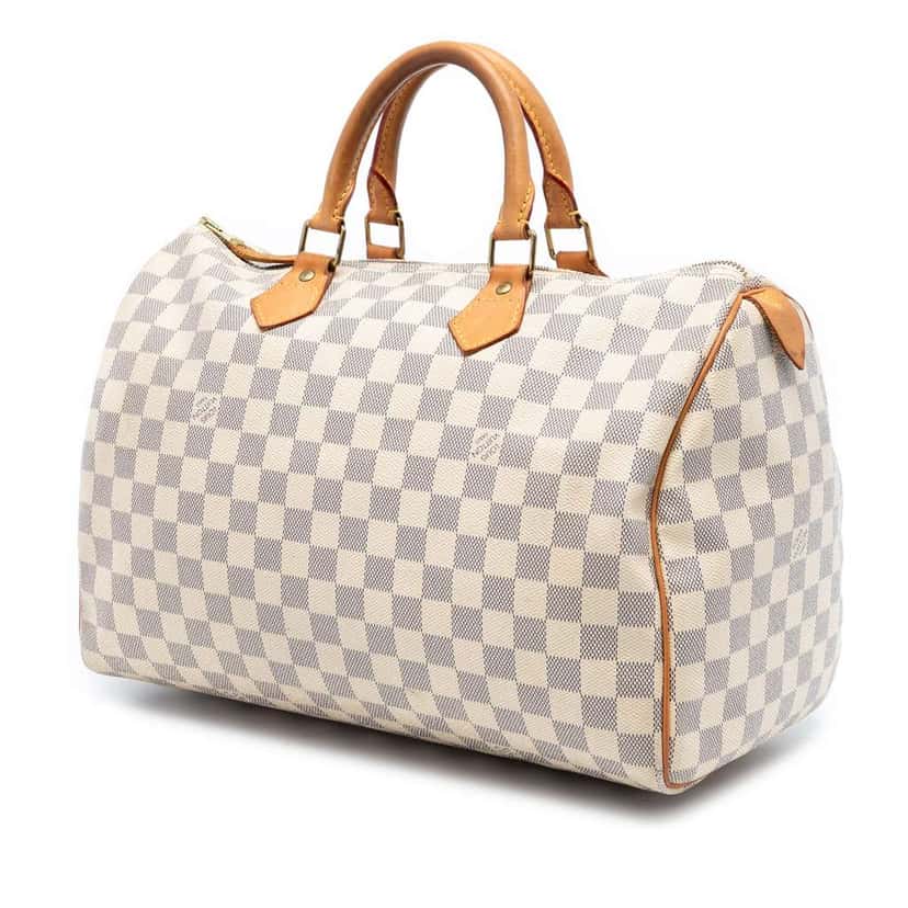 Louis Vuitton Damier Azur Speedy 35 White Good condition - Back View
