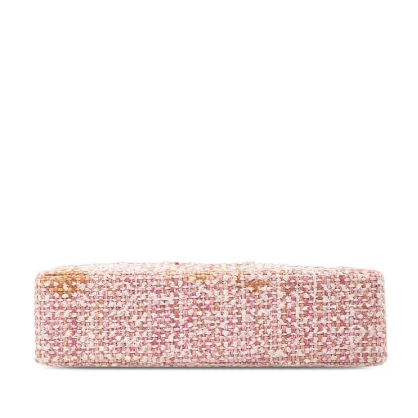 Chanel Medium Classic Tweed Double Flap Pink Tweed Good condition - Inside View