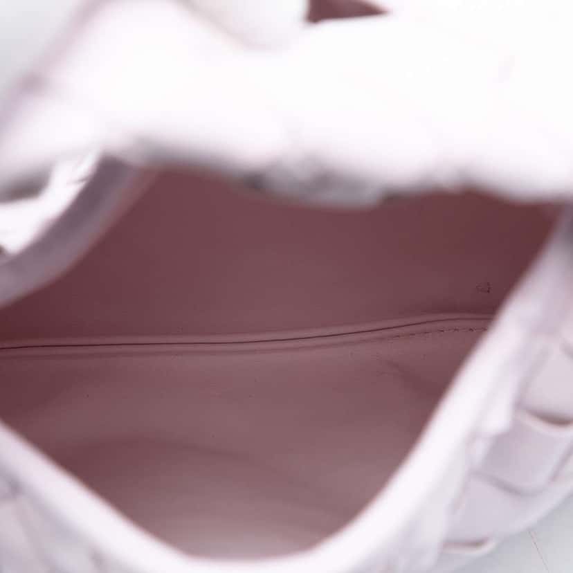 Bottega Veneta Mini Calfskin Intrecciato Hop Satchel Pink Leather Very good condition - Model View