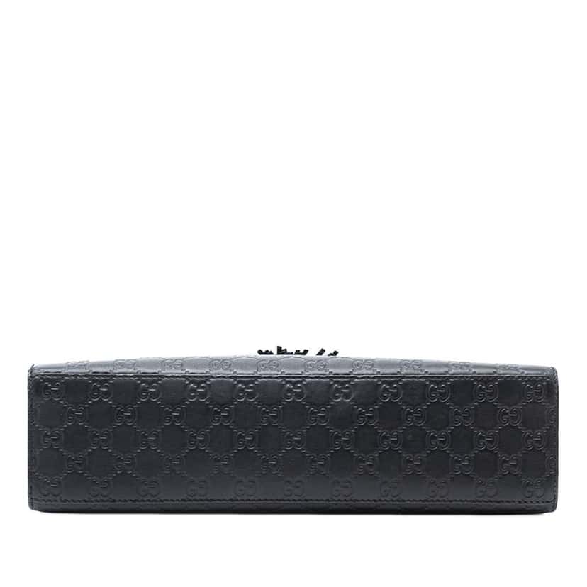 Gucci Large Guccissima Emily Shoulder Bag Black Leather Good condition - Inside View