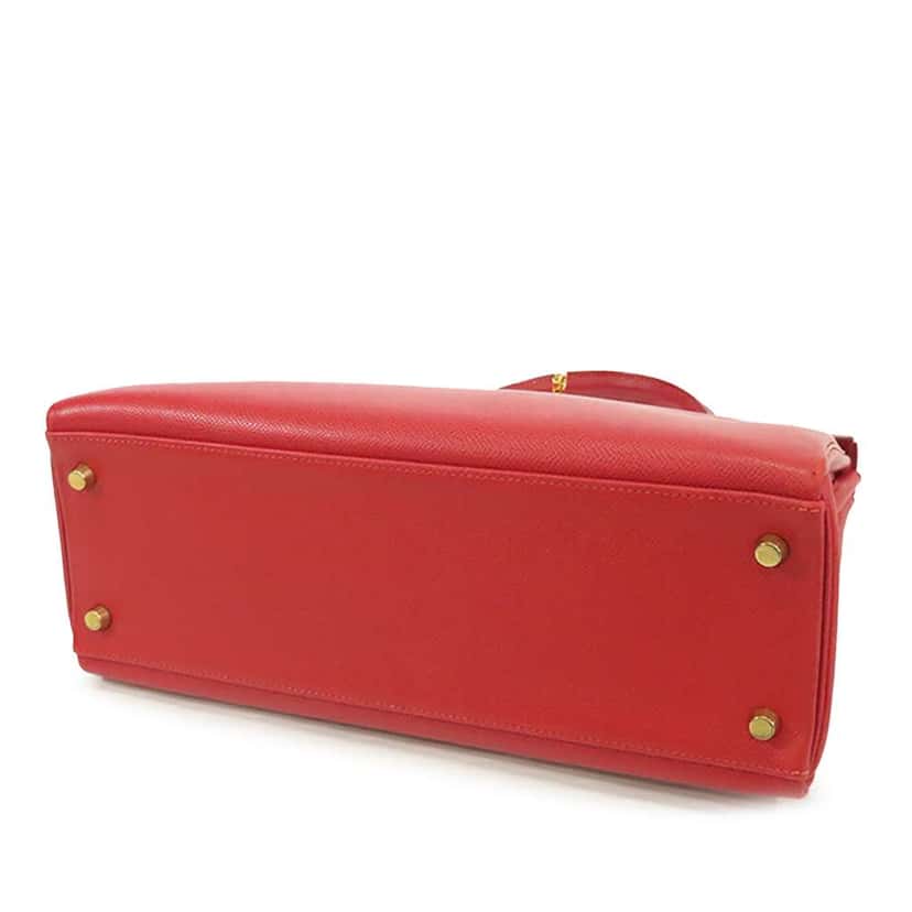 Hermès Courchevel Kelly Retourne 32 Red Leather Good condition - Inside View