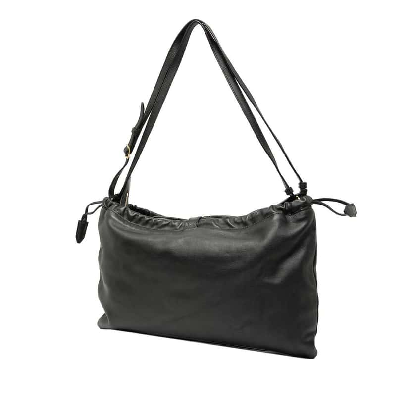 Burberry Leather Big Crush Shoulder Bag Black Leather Good condition - Back View