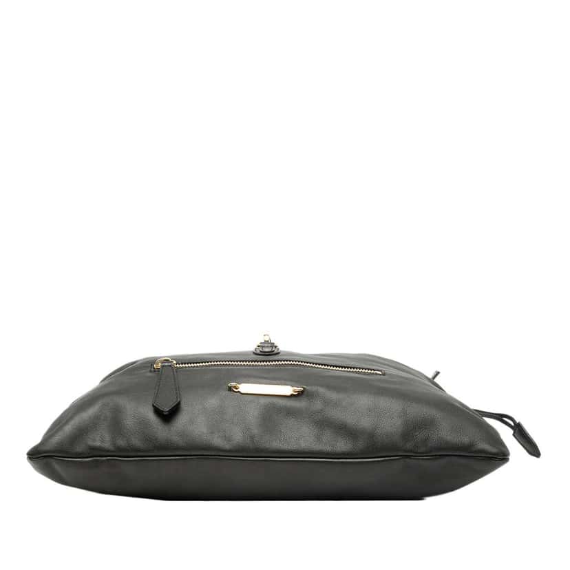 Burberry Leather Big Crush Shoulder Bag Black Leather Good condition - Inside View