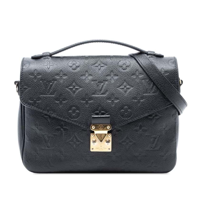 Louis Vuitton Monogram Empreinte Pochette Metis Black Leather Good condition - Front View