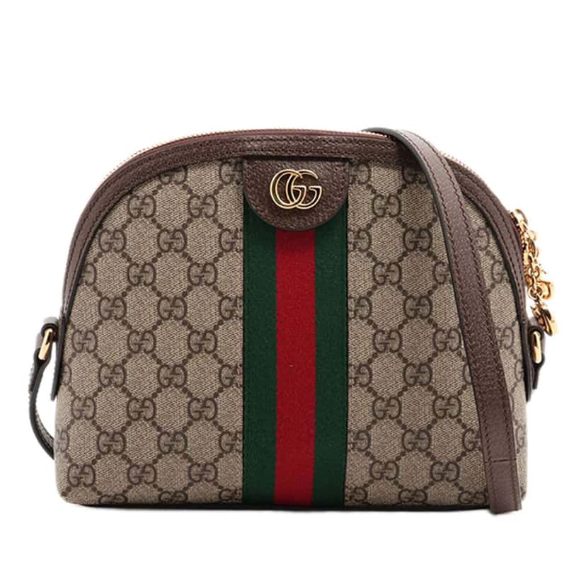 Gucci Small GG Supreme Ophidia Dome Crossbody Brown Canvas Good condition - Front View
