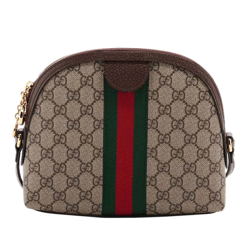 Gucci Small GG Supreme Ophidia Dome Crossbody Brown Canvas Good condition - Back View