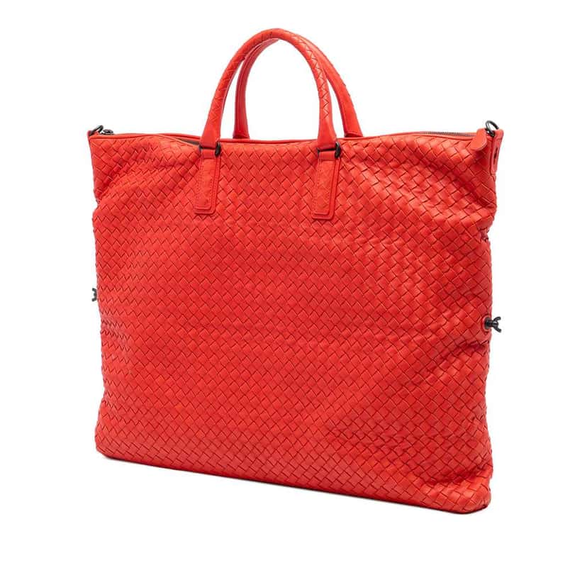 Bottega Veneta Maxi Nappa Intrecciato Convertible Tote Red Leather Very good condition - Back View