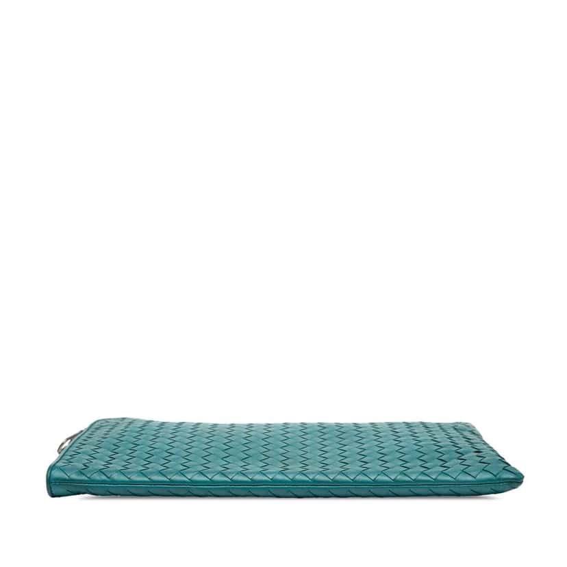 Bottega Veneta Nappa Intrecciato Clutch Blue Leather Good condition - Inside View