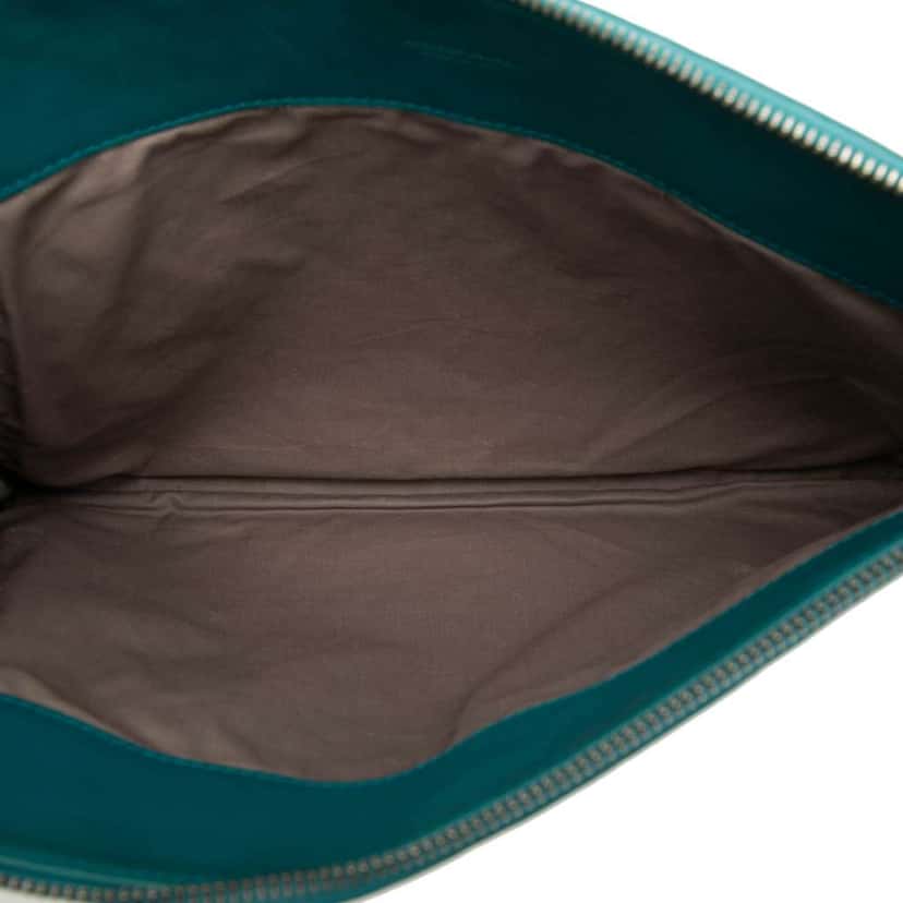 Bottega Veneta Nappa Intrecciato Clutch Blue Leather Good condition - Model View