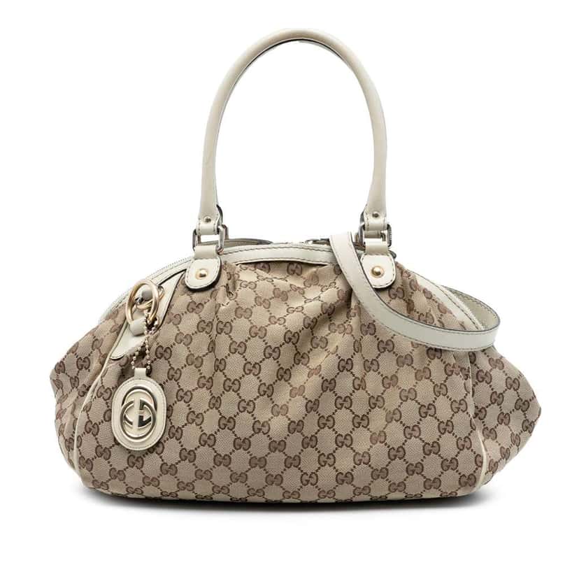 Gucci GG Canvas Sukey Satchel Brown Canvas Good condition - Front View