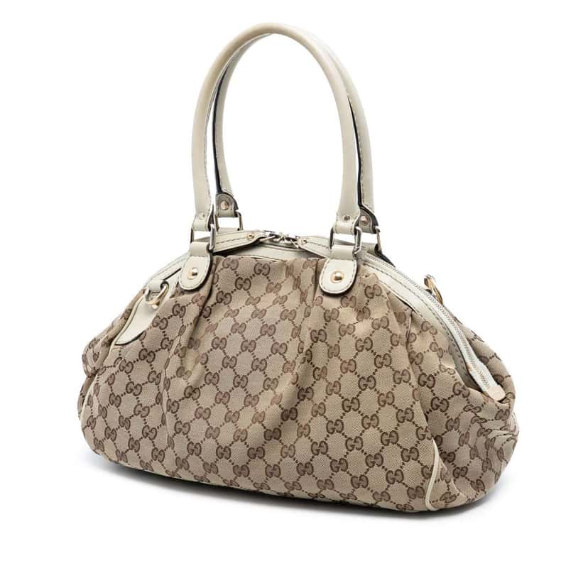 Gucci GG Canvas Sukey Satchel Brown Canvas Good condition - Back View