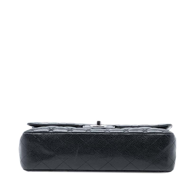 Chanel Medium Classic Caviar Double Flap Black Leather Very good condition - Inside View
