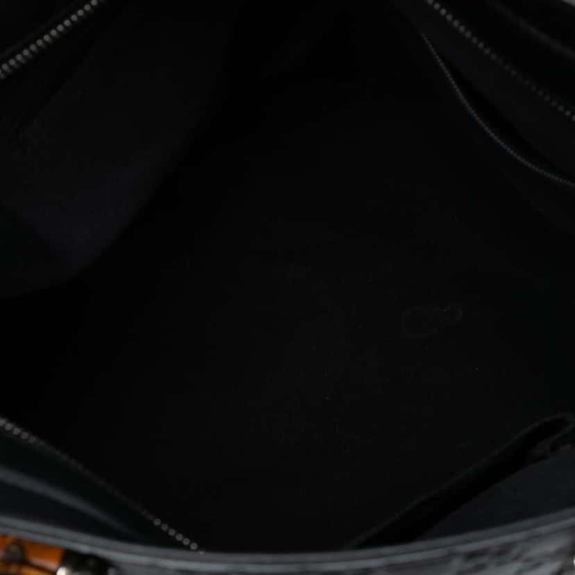 Gucci Guccissima Tender Bamboo Bar Tote Black Leather Good condition - Model View