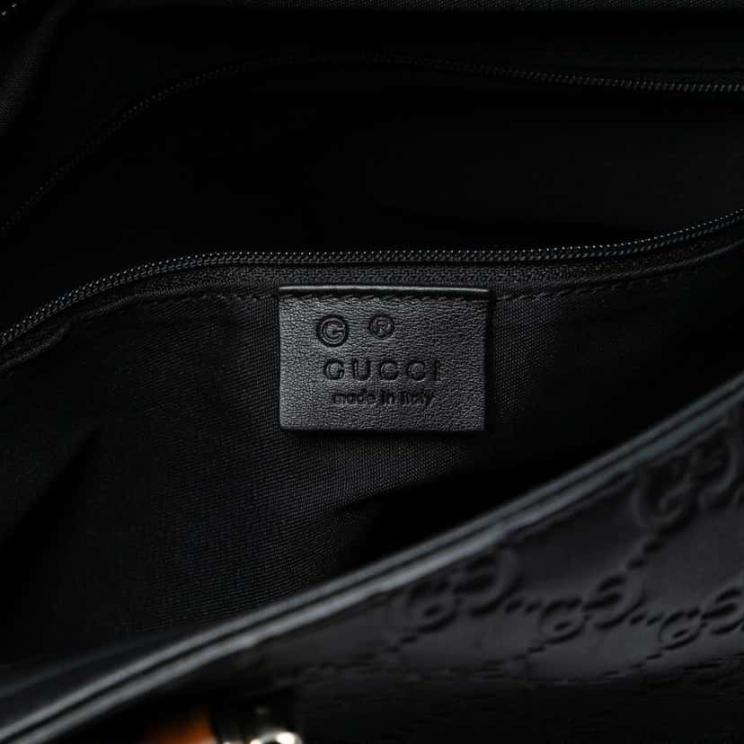 Gucci Guccissima Tender Bamboo Bar Tote Black Leather Good condition - Box View