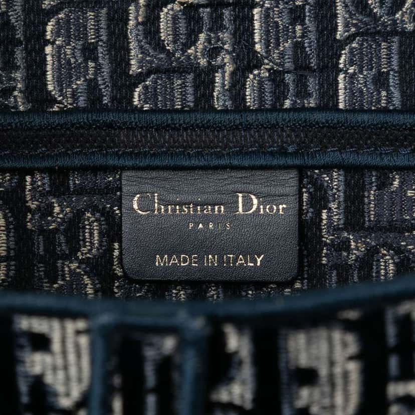 Dior Oblique Embroidered Velvet Saddle Bag Blue Velvet Good condition - Box View