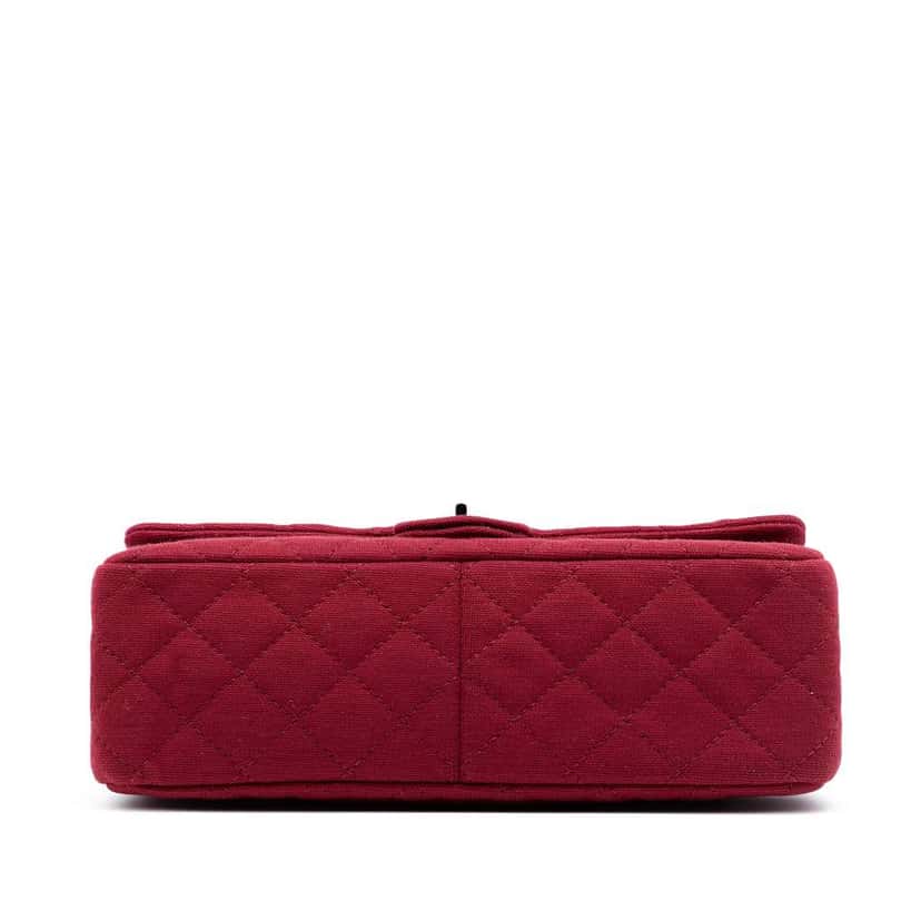 Chanel Reissue 2.55 Quilted Jersey Double Flap 226 Red Cotton Good condition - Inside View