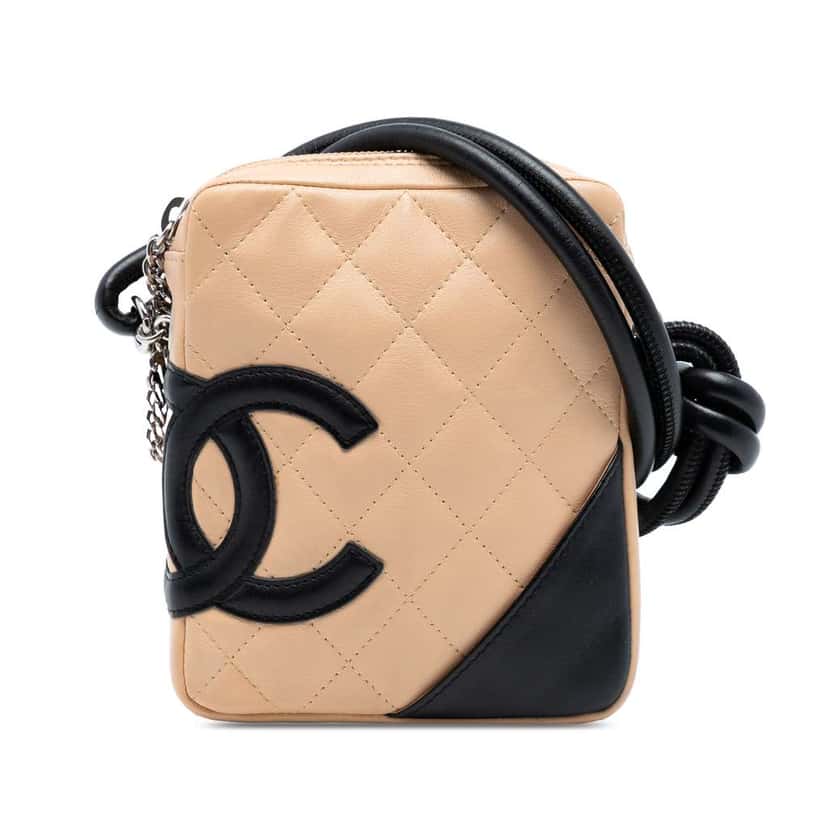 Chanel Mini Lambskin Cambon Ligne Crossbody Brown Leather Very good condition - Front View