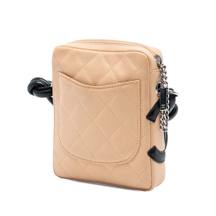 Chanel Mini Lambskin Cambon Ligne Crossbody Brown Leather Very good condition - Back View