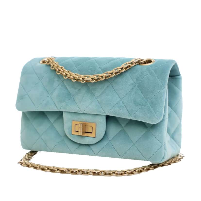Chanel Quilted Velvet Reissue 2.55 Single Flap 224 Blue Velvet Good condition - Inside View