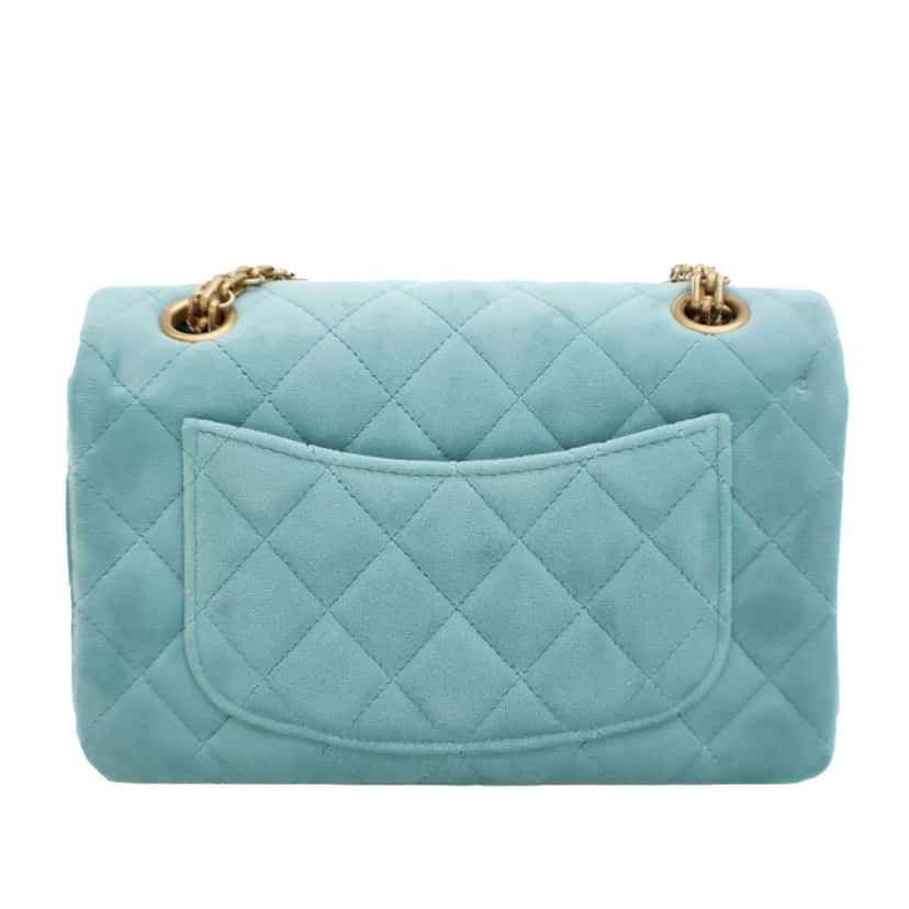 Chanel Quilted Velvet Reissue 2.55 Single Flap 224 Blue Velvet Good condition - Model View