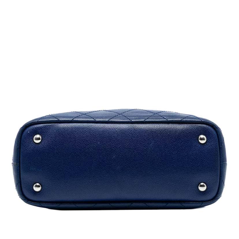 Chanel Quilted Caviar Shopping Fever Tote Blue Leather Very good condition - Inside View