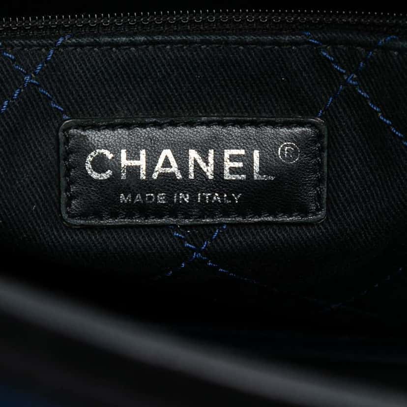 Chanel Quilted Caviar Shopping Fever Tote Blue Leather Very good condition - Box View