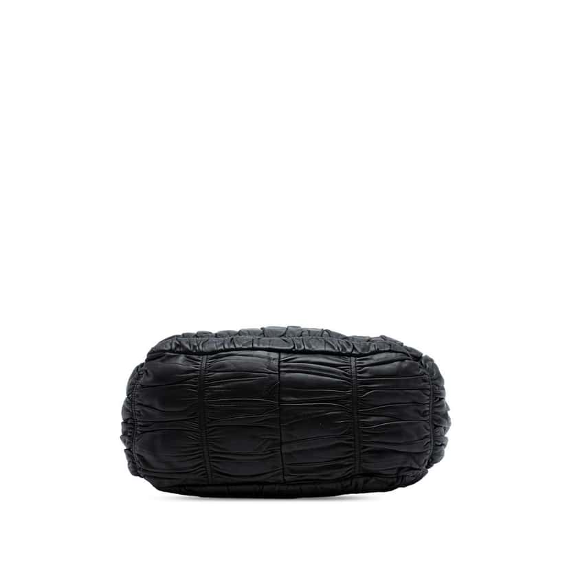 Prada Nappa Gaufre Satchel Black Leather Good condition - Inside View