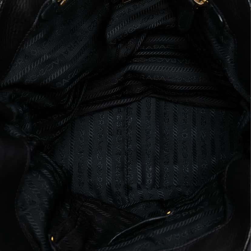 Prada Nappa Gaufre Satchel Black Leather Good condition - Model View