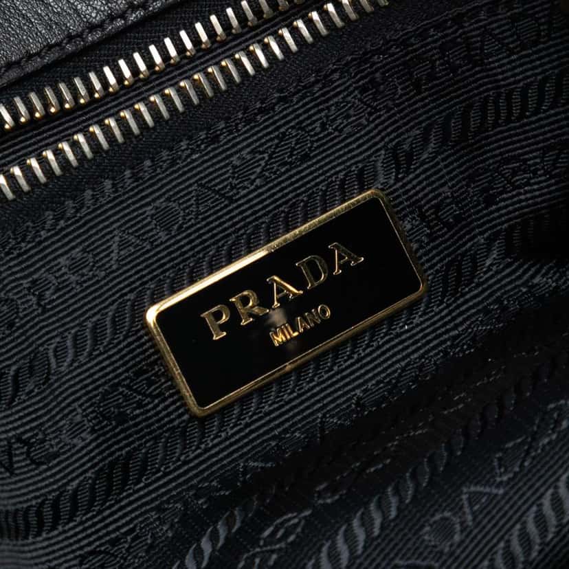 Prada Nappa Gaufre Satchel Black Leather Good condition - Box View