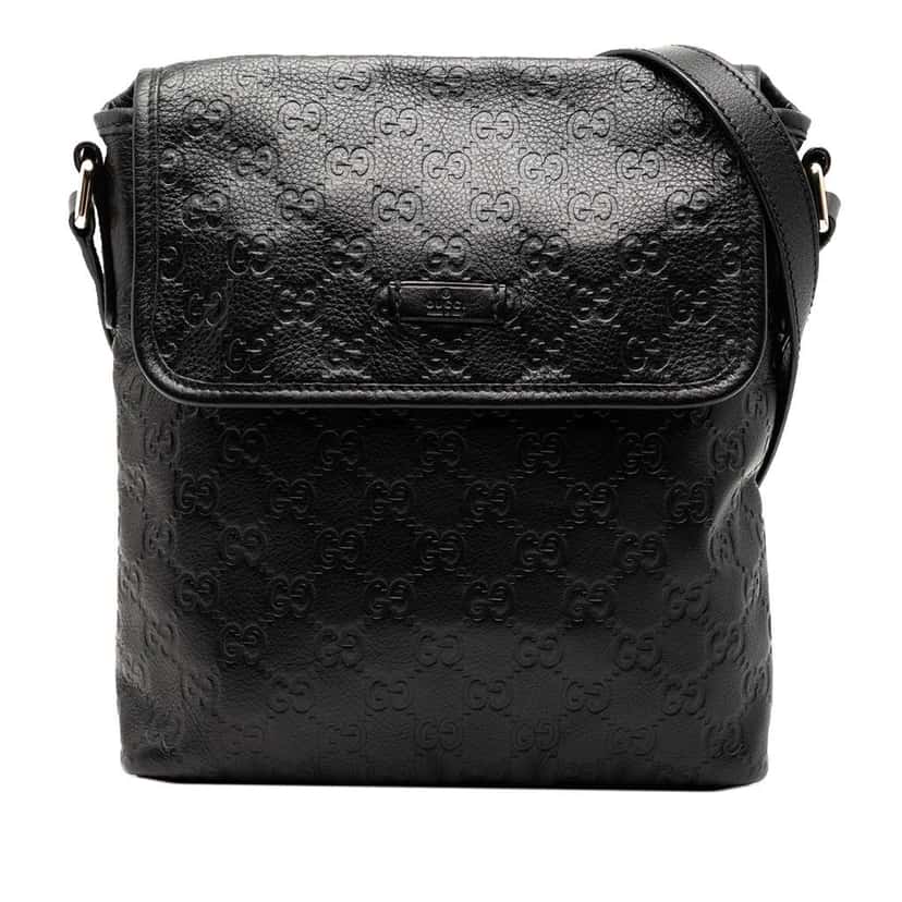 Gucci Guccissima Crossbody Black Leather Good condition - Front View