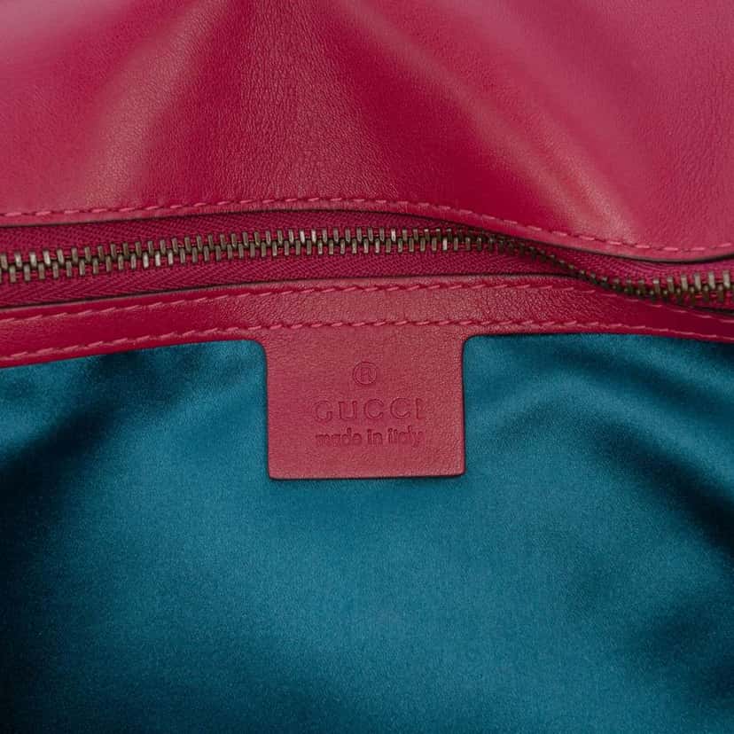 Gucci Large GG Marmont Matelasse Velvet Embroidered Blind For Love Shoulder Bag Pink Velvet Good condition - Box View