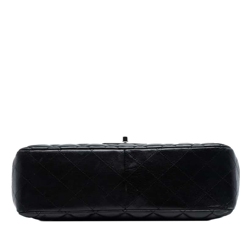 Chanel Jumbo Classic Lambskin Single Flap Black Leather Good condition - Inside View