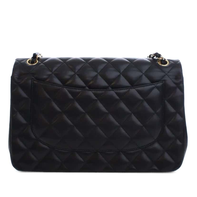 Chanel Jumbo Classic Lambskin Double Flap Black Leather Good condition - Inside View